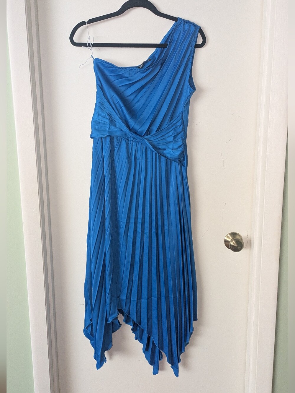 One-Shoulder Pleated Blue Dress By Prettygarden NWT